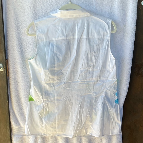 Chico’s Dauben Marissa Sleeveless Blouse Optic White; NWT; M/8 - Picture 5 of 12